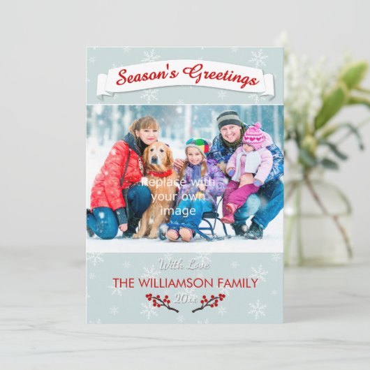 冬の果実アイスブルーと雪の結晶&写真 シーズンカード (スタンド正面)