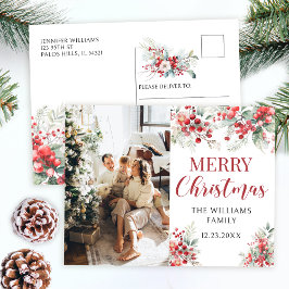 冬の果実クリスマスの休日の写真はがき シーズンポストカード