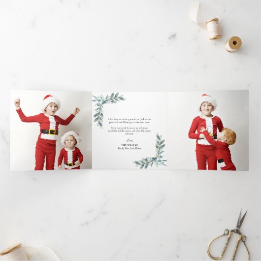 冬の果実クリスマストリフォールド 三つ折りクリスマスカード (内部)