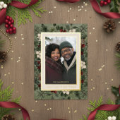 冬の果実グリーン季節のごあいさつ写真 箔シーズンカード