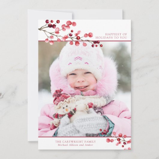 冬の果実ハッピーホリデーズワンフォト シーズンカード (正面)