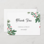 冬の果実パインコーングリーン結婚ズ サンキューカード (正面/裏面)