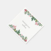 冬の果実パインコーングリーン結婚ズ スタンダードカクテルナプキン (角)