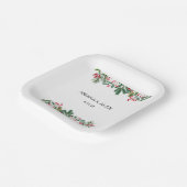 冬の果実パインコーングリーン結婚ズ ペーパープレート (傾斜あり)