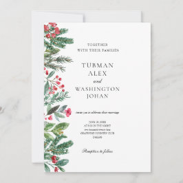 冬の果実パインコーングリーン結婚ズ 招待状