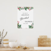 冬の果実パインコーングリーン結婚リーの標識 ポスター (キッチン)