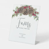 冬の果実パインコーン素朴結婚式の引き出物 台座サイン (正面)