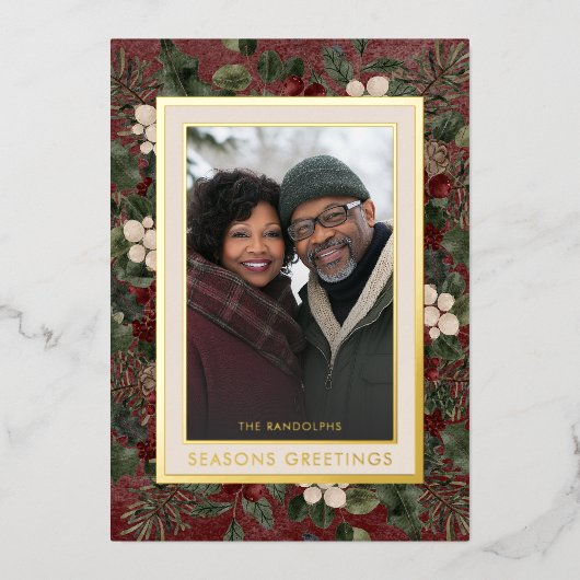 冬の果実ブルゴーニュ季節のごあいさつ写真 箔シーズンカード (正面)