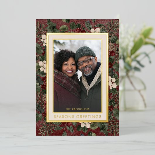 冬の果実ブルゴーニュ季節のごあいさつ写真 箔シーズンカード (立ち正面)