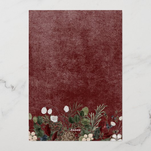 冬の果実ブルゴーニュ季節のごあいさつ写真 箔シーズンカード (裏面)