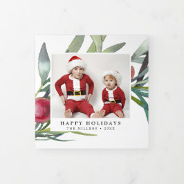 冬の果実ホリークリスマストリフォートカード 三つ折りクリスマスカード