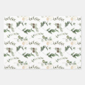 冬の果実、ピネコンと常緑種々 ラッピングペーパーシート (正面2)