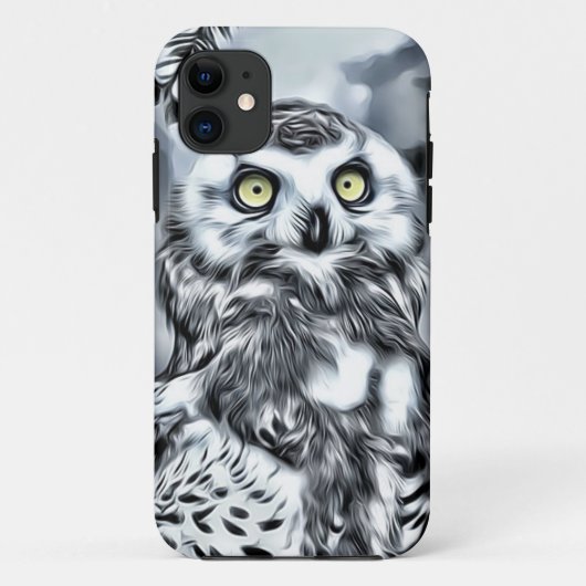 冬の枝にいる印象的なフクロウの携帯電話ケース Case-Mate iPhoneケース (裏面)