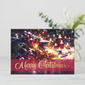 冬の枝の果実のキャンドルライト カード (スタンド正面)