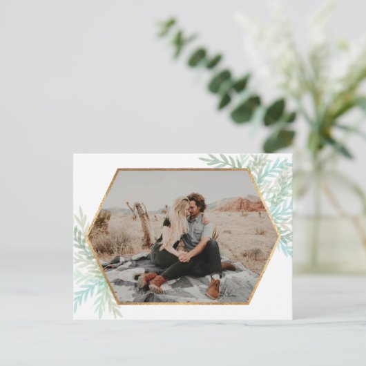 冬の枝の水の色のホリデーフォト ポストカード (スタンド正面)