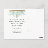 冬の枝の水の色のホリデーフォト ポストカード (裏面)