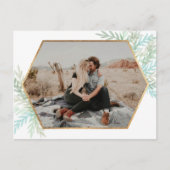 冬の枝の水の色のホリデーフォト ポストカード (正面)