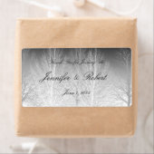 冬の枝白黒グレーウォーターラベル ラベル (インサイチュ)