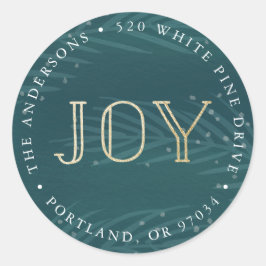 冬の枝 |ホリデー差出人住所スタンプ ラウンドシール