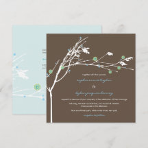 冬の枝 雪の花 ウェディング 招待状