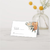 冬の柑橘系エレガントフローラ結婚クリスマス プレイスカード (正面)