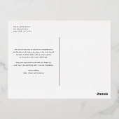 冬の柑橘類と緑のパターンのクリスマスフォト 箔シーズンポストカード (裏面)