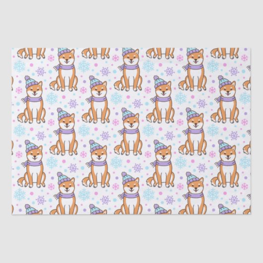 冬の柴犬クリスマス 薄葉紙 (正面)