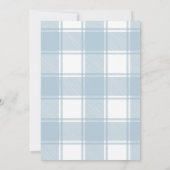 冬の格子模様の写真ベビー誕生発表カード 案内状 (裏面)