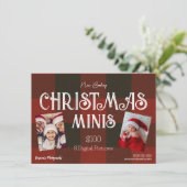 冬の格子模様クリスマスミニス写真フライヤー 招待状 (スタンド正面)