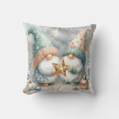 冬の格言お洒落バラ金ゴールド水彩デコール クッション (正面)