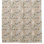 冬の格言と鹿のシャワーカーテン シャワーカーテン (正面)