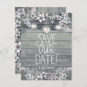 冬の桜とランタン Save The Date 案内ポストカード (正面/裏面)