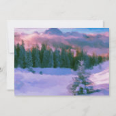 冬の森が雪に映る紫の光を初めて シーズンカード (正面)