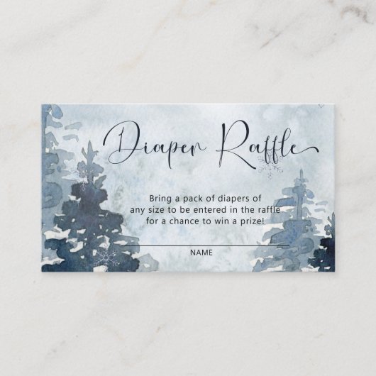 冬の森それが冷たい外おむつラッフル エンクロージャーカード (正面)