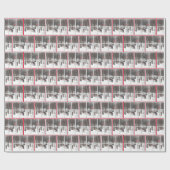 冬の森で鹿が群がる ラッピングペーパー (フラット)