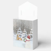 冬の森で鹿とクリスマス雪だるま フェイバーボックス (オープン)