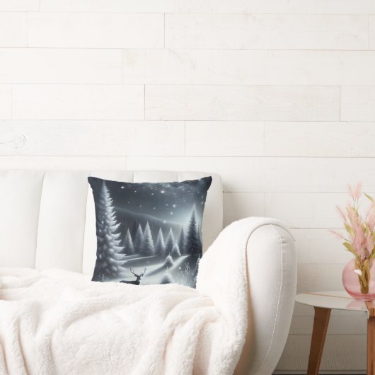 冬の森で鹿を倒す クッション (ソファ)