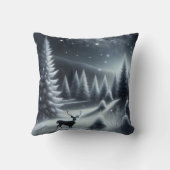 冬の森で鹿を倒す クッション (裏面)