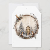 冬の森とクリスマスクリップアート サンキューカード (正面)