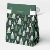 冬の森とスノーフレークのパーソナライズされたアピールギフト フェイバーボックス (裏面サイド)