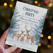 冬の森とトナカイのクリスマスパーティー 招待状