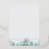 冬の森とポインセチア水彩金ゴールド 箔シーズンカード (裏面)