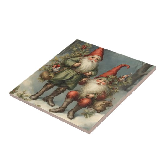 冬の森のおとぎ話のクリスマス格言 タイル (側面)