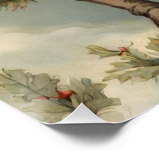 冬の森のおとぎ話のクリスマス格言 ポスター (コーナー)