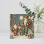 冬の森のおとぎ話クリスマス格言家族 カード (スタンド正面)