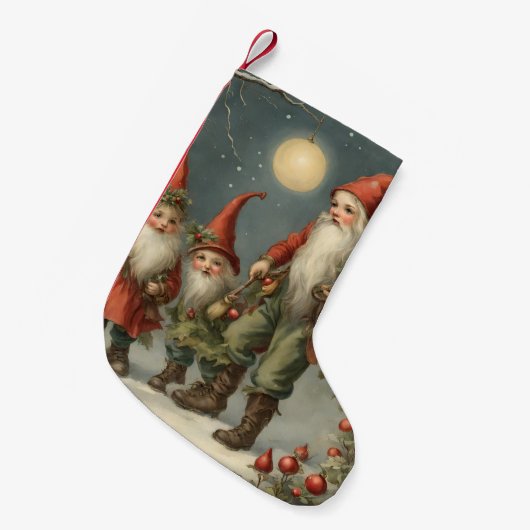 冬の森のおとぎ話クリスマス格言家族 スモールクリスマスストッキング (正面 (吊り時))