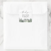 冬の森のアウトドアマウンテンテーマ感謝祭 スクエアシール (バッグ)