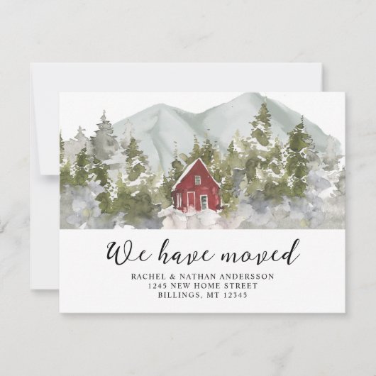 冬の森のアドレスの変更を移動 案内状 (正面)