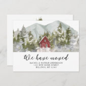 冬の森のアドレスの変更を移動 案内状 (正面/裏面)