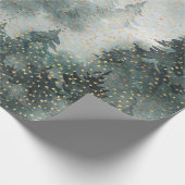 冬の森のウッドランドゴールデンの雪 ラッピングペーパー (角)